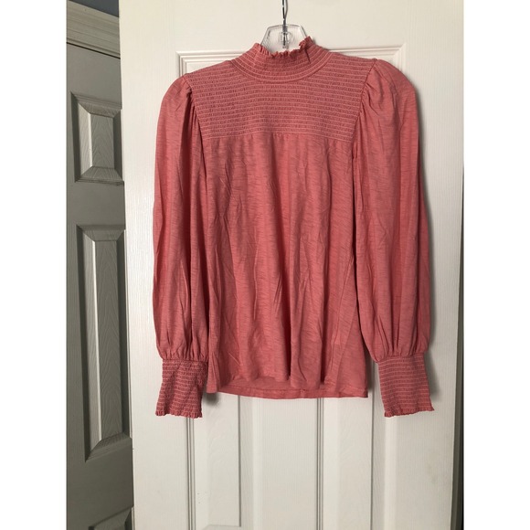 Nation LTD Sz Sm Sandrine Boheme Pink Puff Sleeve Top Blouse Cottage Boho - Picture 3 of 8